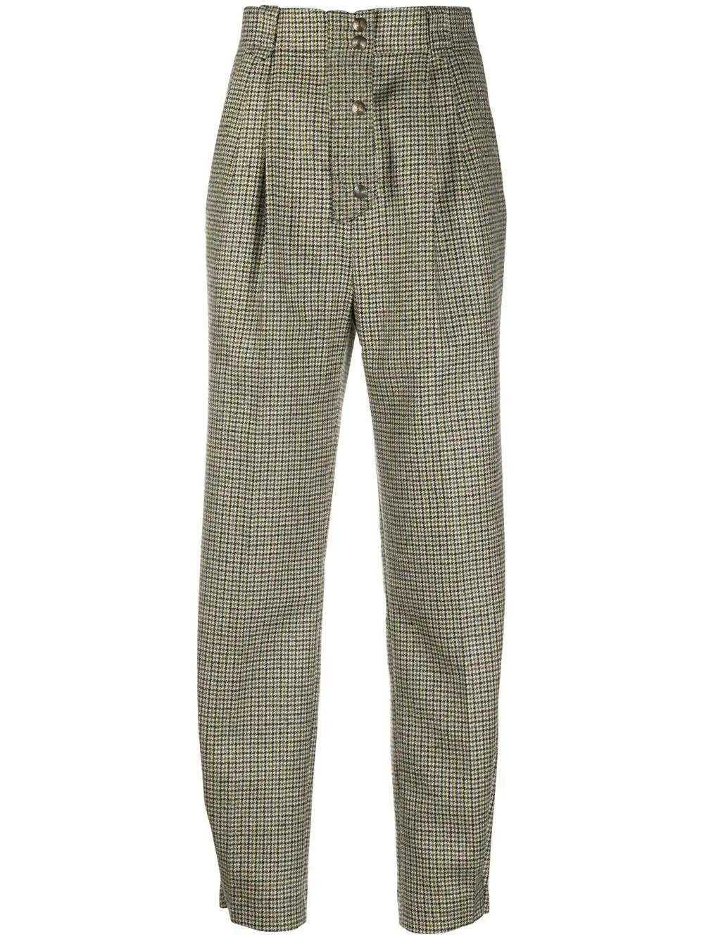 high-waisted houndstooth trousers - 1