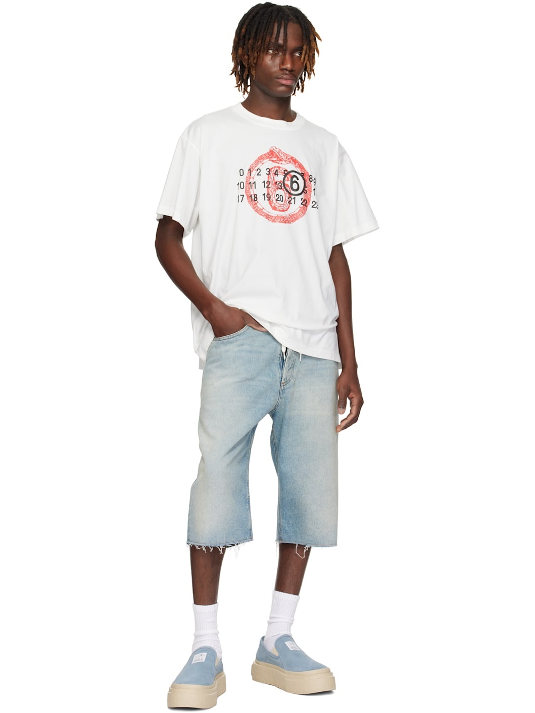 MM6 Year of the Snake Tシャツ SH2GC0020-S24312-101 MM6 Maison Margiela SSENSE Exclusive White 'Year of the