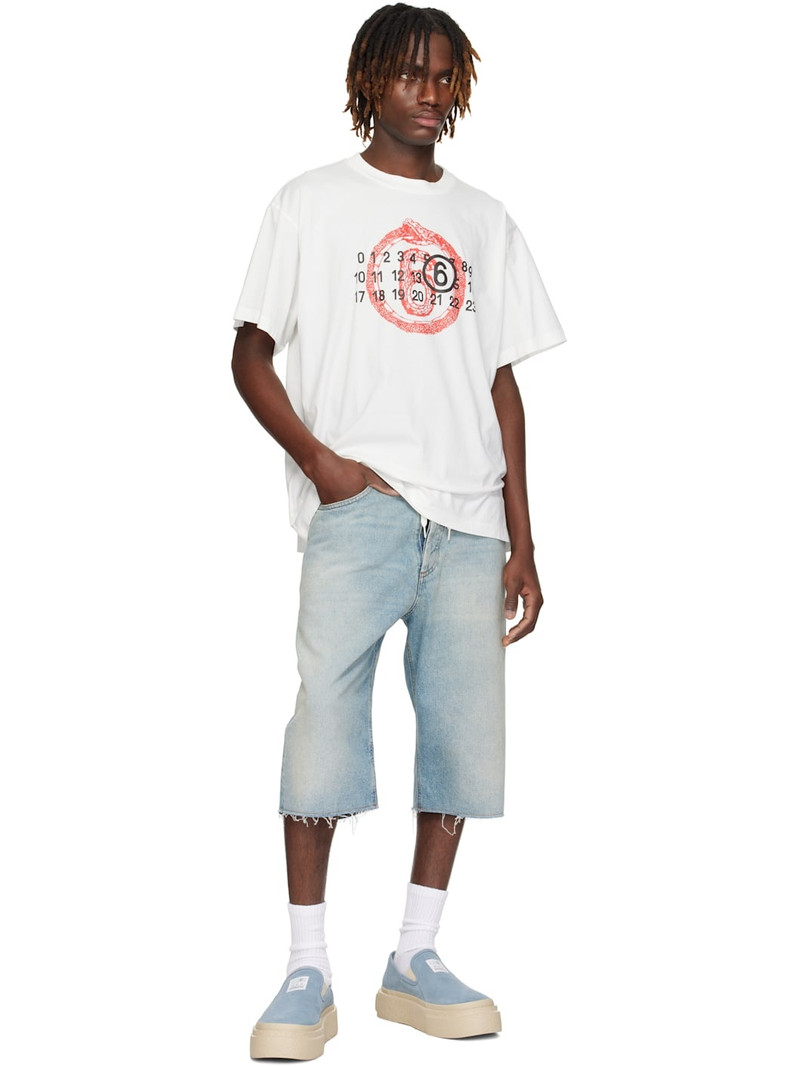 MM6 Maison Margiela Blue Drawstring Denim Shorts outlook