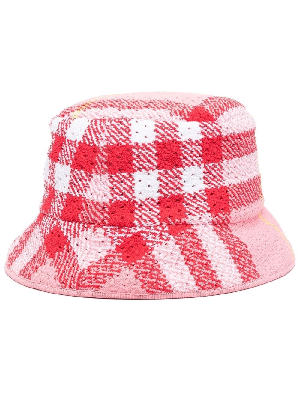check-pattern bucket hat - 1