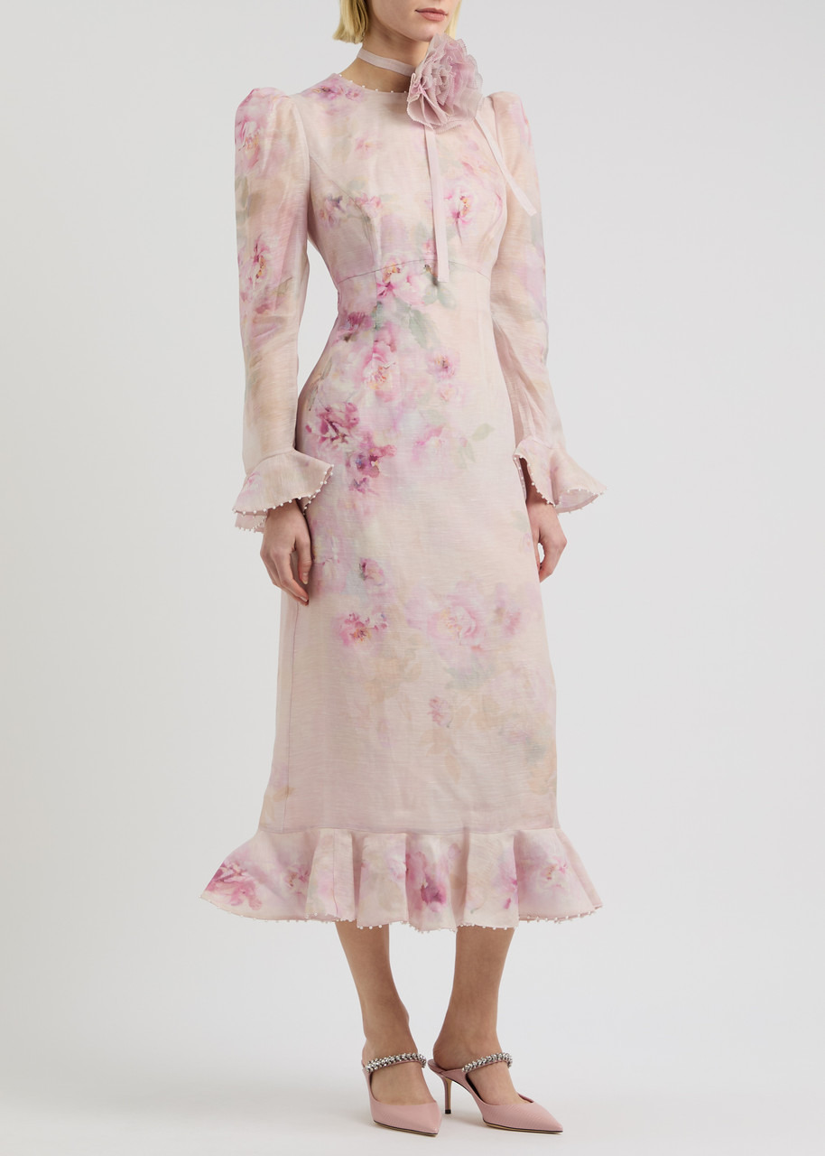 Zimmermann Crush Printed Linen-blend Midi Dress - 2