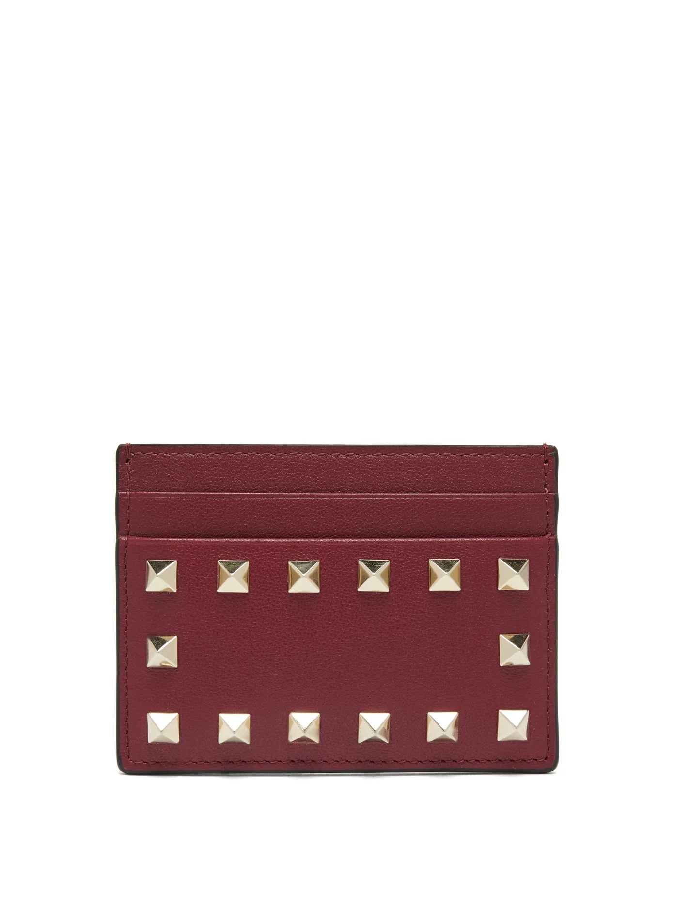 Rockstud leather cardholder - 1