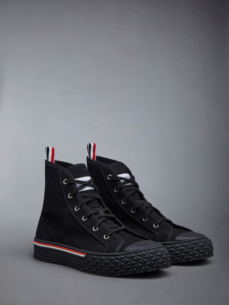 Thom Browne Canvas Tartan Tread Sole Collegiate High Top Trainer outlook