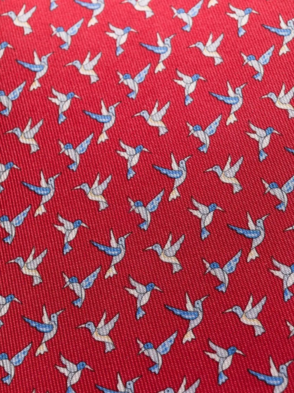 bird-motif silk tie - 2