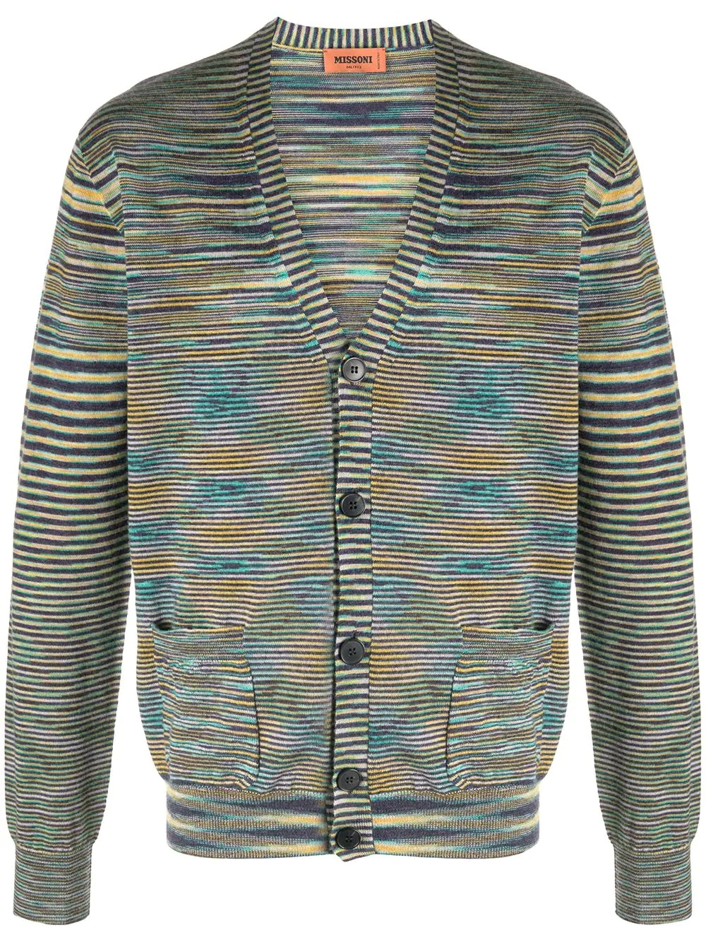 striped intarsia-knit cardigan - 1