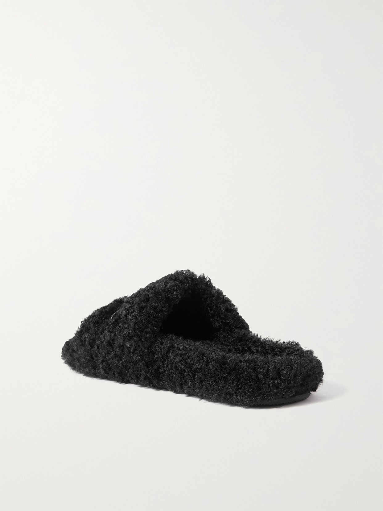 Furry Logo-embroidered Faux Shearling Slides - 3