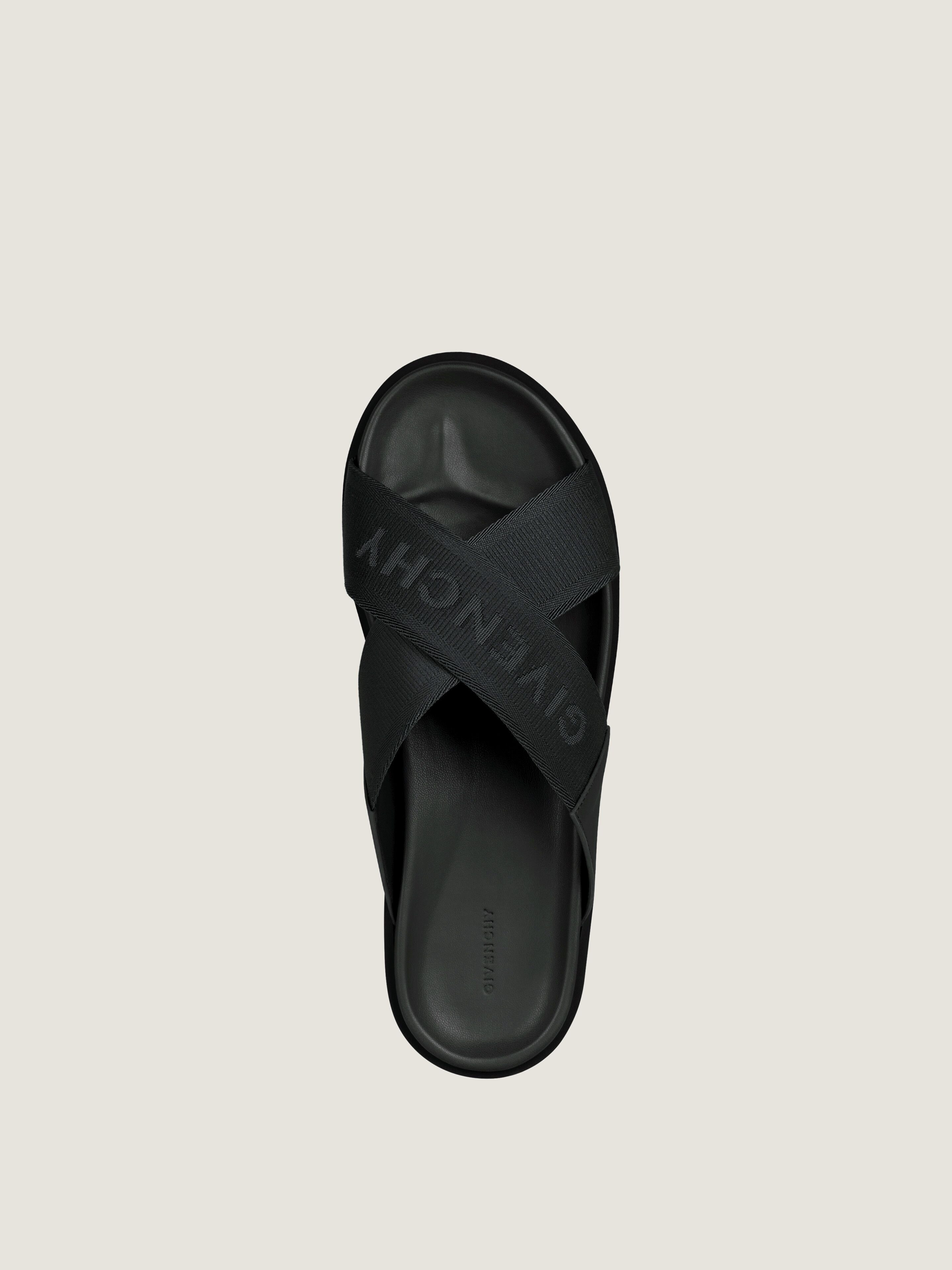 G PLAGE SANDALS WITH CROSSED STRAPS IN WEBBING - 5