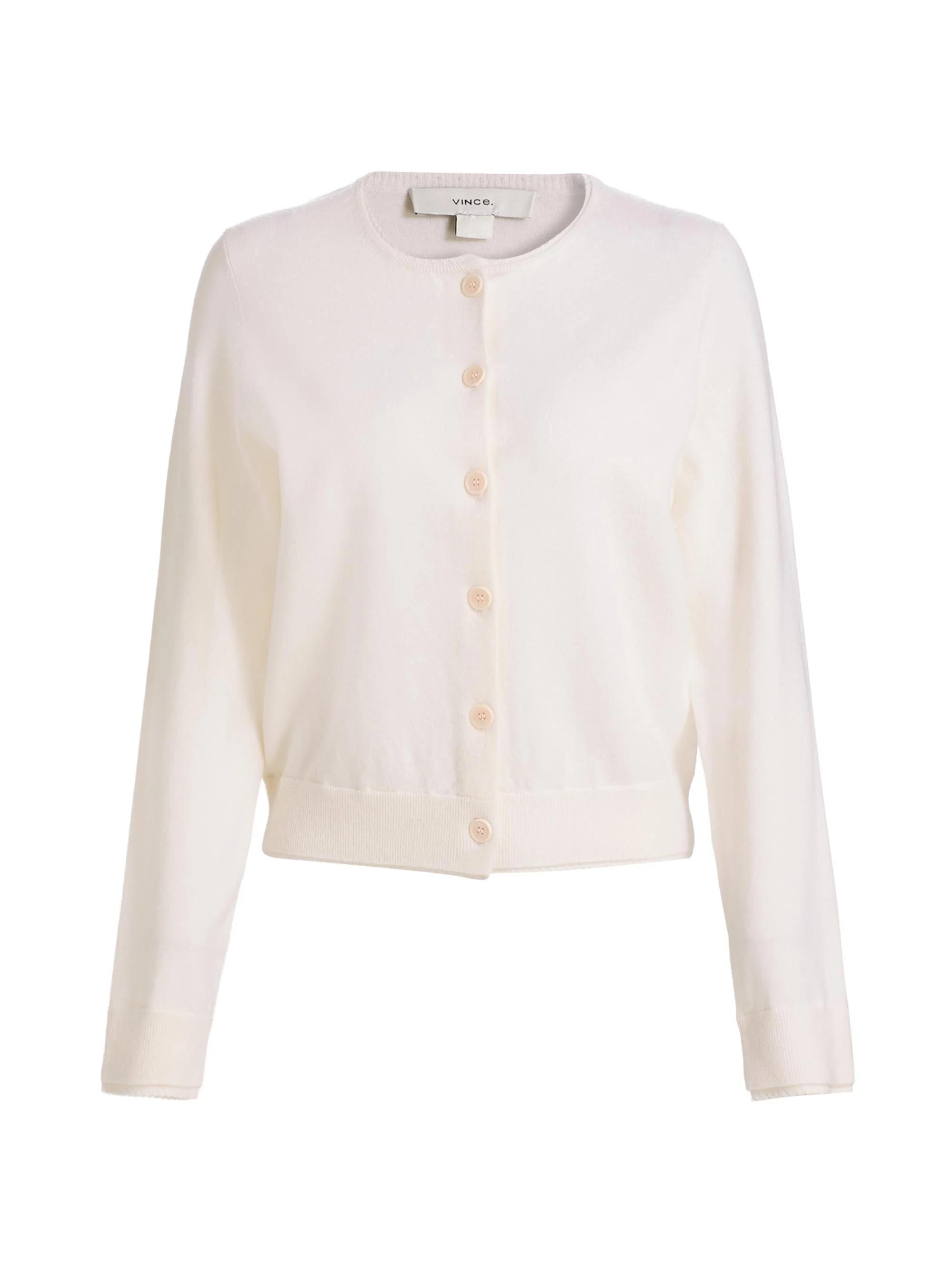 Women's Scallop Trim Wool-Cashmere Cardigan - Off White - 1