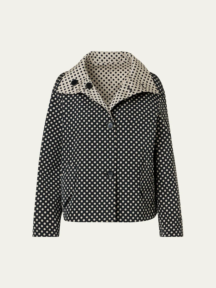 Polka-Dot Single-Breasted Jacket - 1