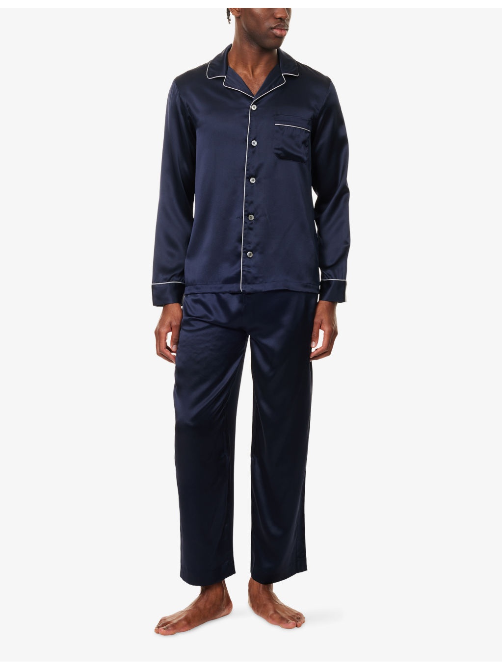 Bailey Piped Silk Pyjamas - 2