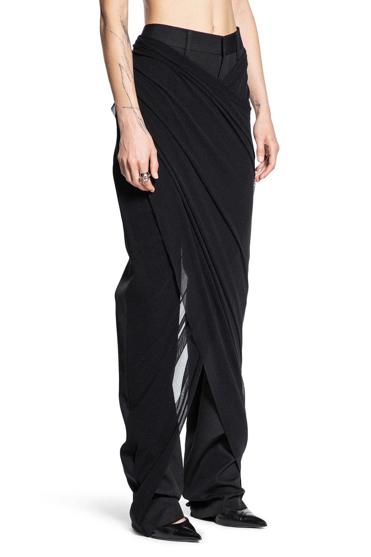 Tailored-Pants-With-Mesh-Sarong - 2