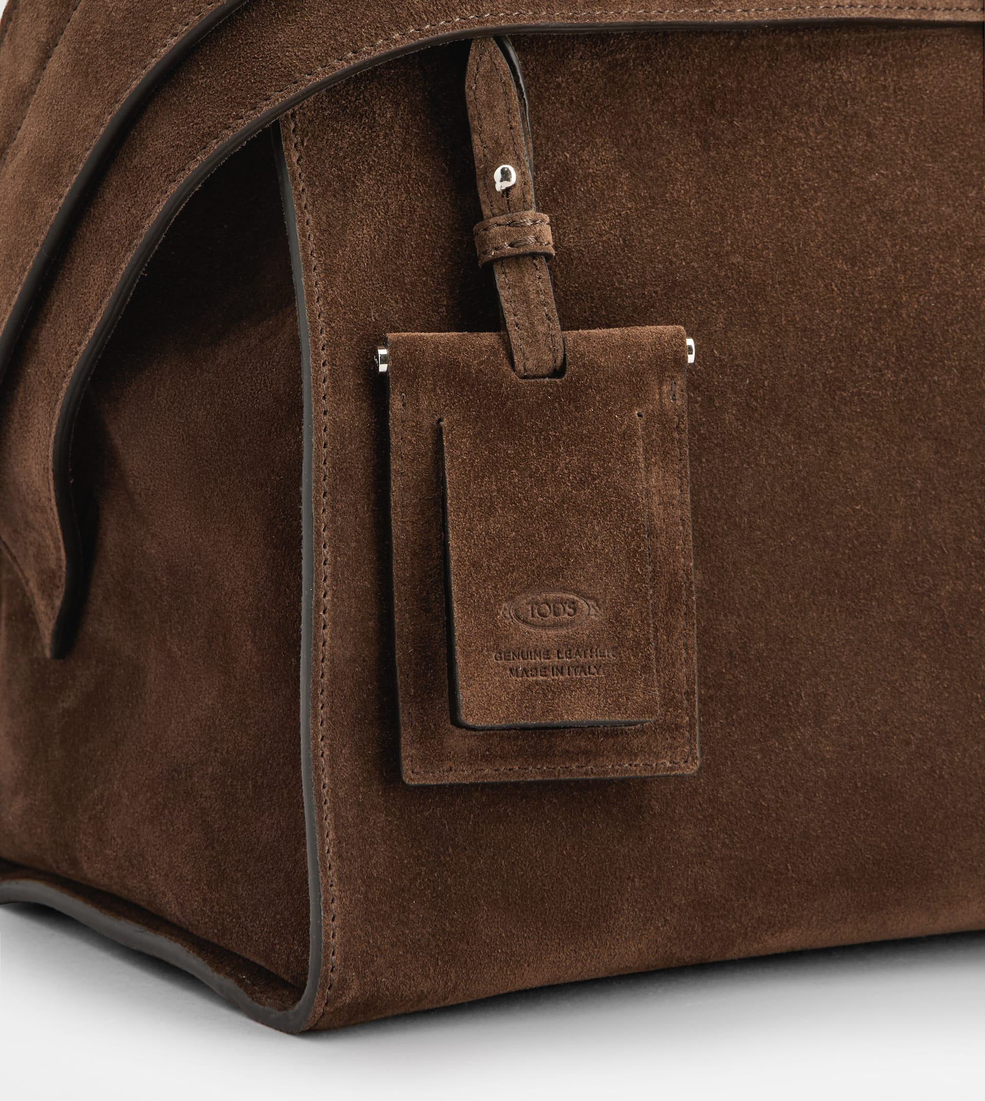 TOD'S WAVE BAG IN SUEDE LARGE - BROWN - 8