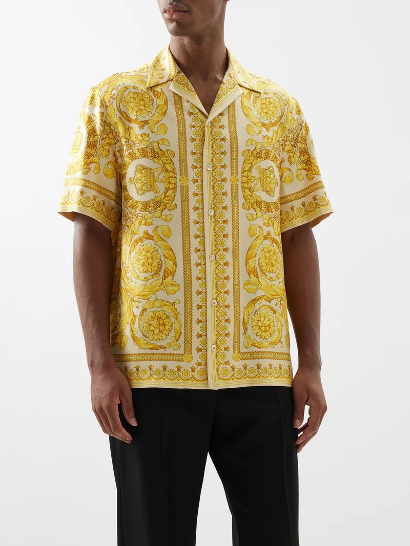 Baroque-print silk-twill shirt - 1