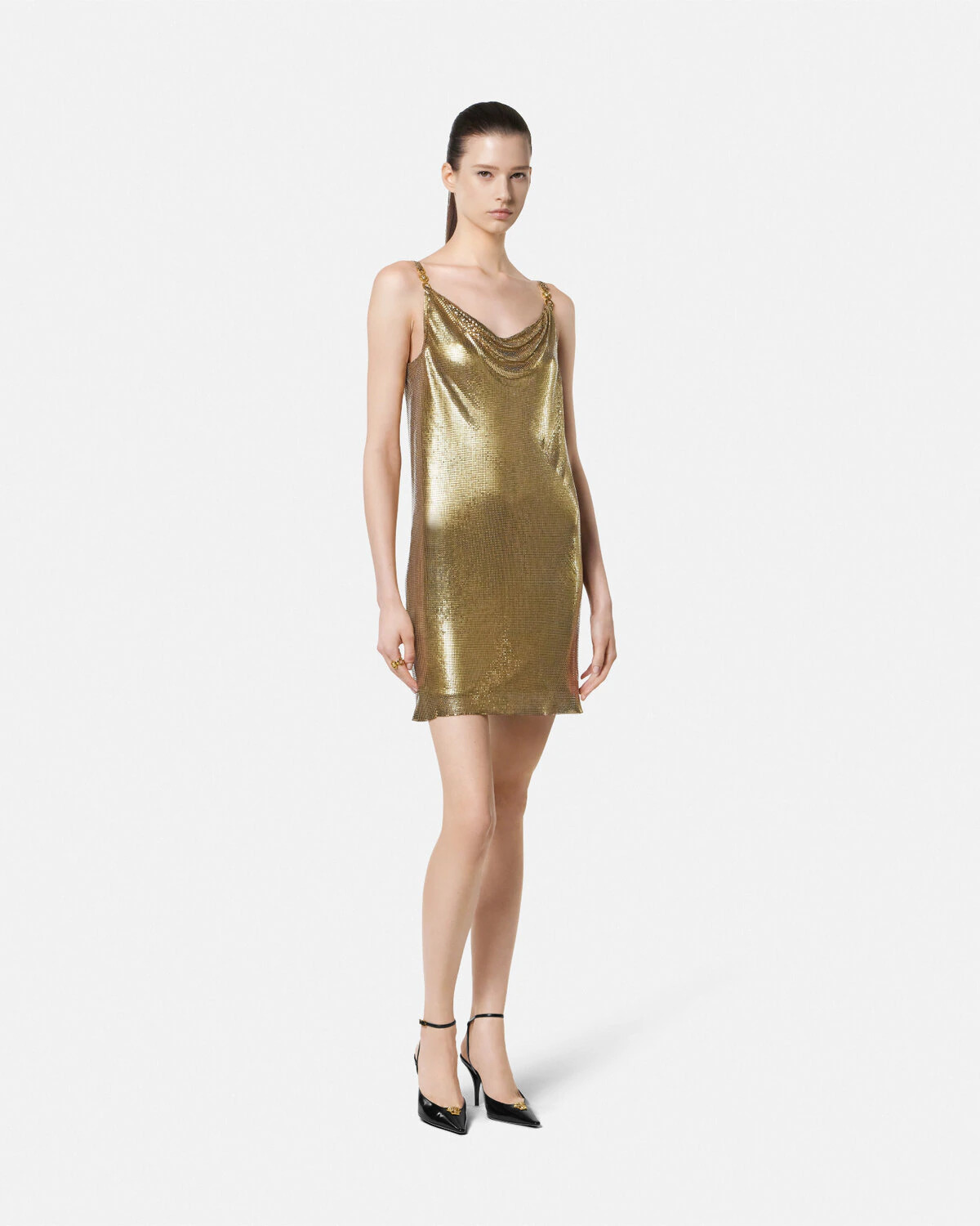 Metal Mesh Slip Mini Dress - 2
