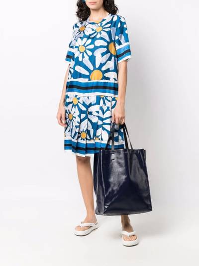 Marni logo-print leather tote bag outlook