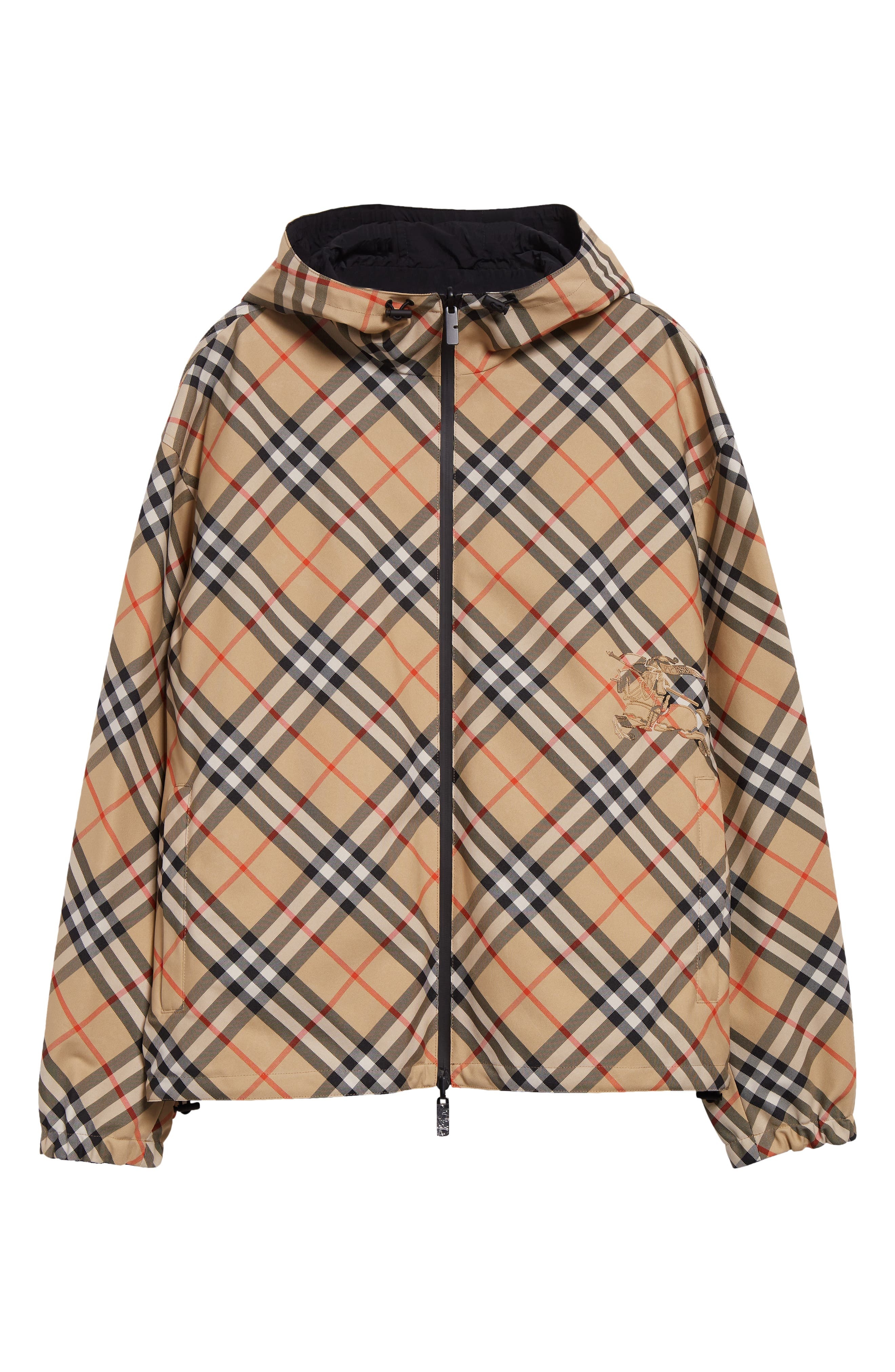 burberry Trafford Check Reversible Jacket in Sand Ip Check at Nordstrom - 1