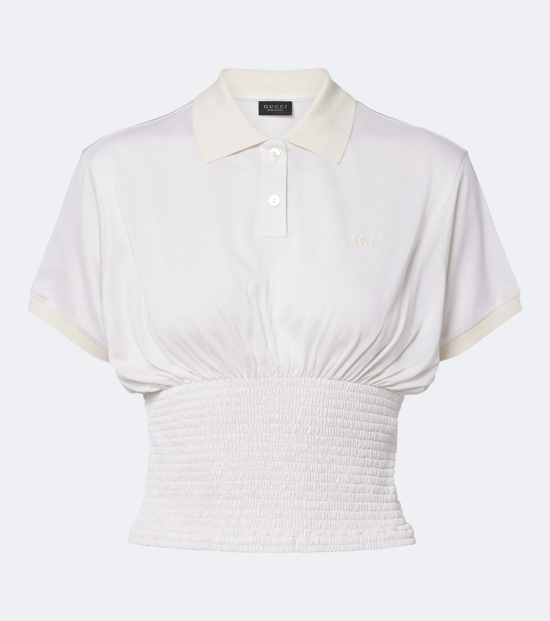 Double G shirred silk top - 1