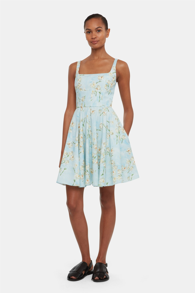 EMILIA WICKSTEAD Mini Mona Dress with Little Lillie's on Blue Cotton outlook