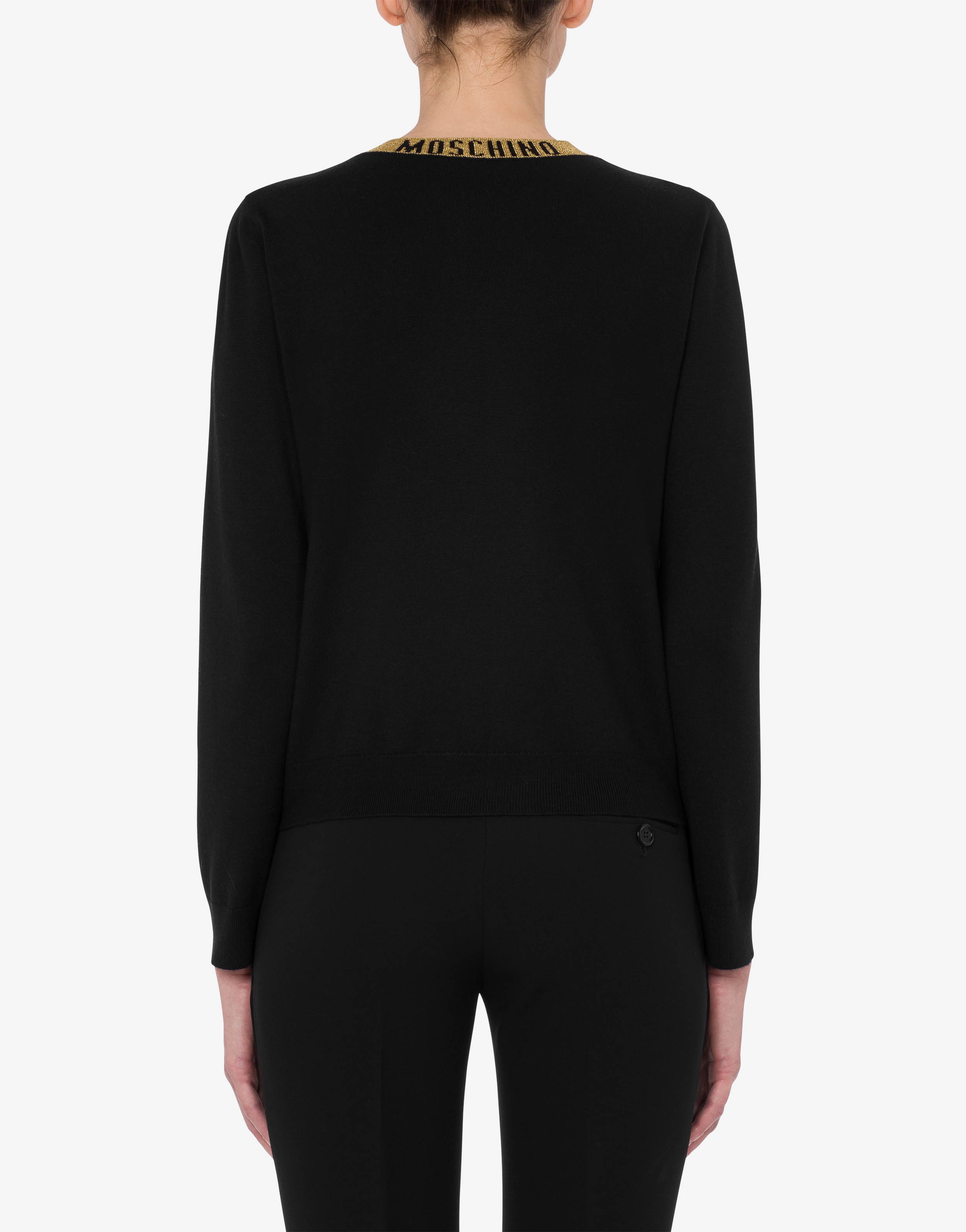 LOGO TAPE WOOL CARDIGAN - 3