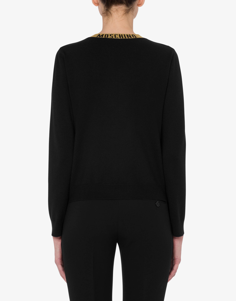 LOGO TAPE WOOL CARDIGAN 3