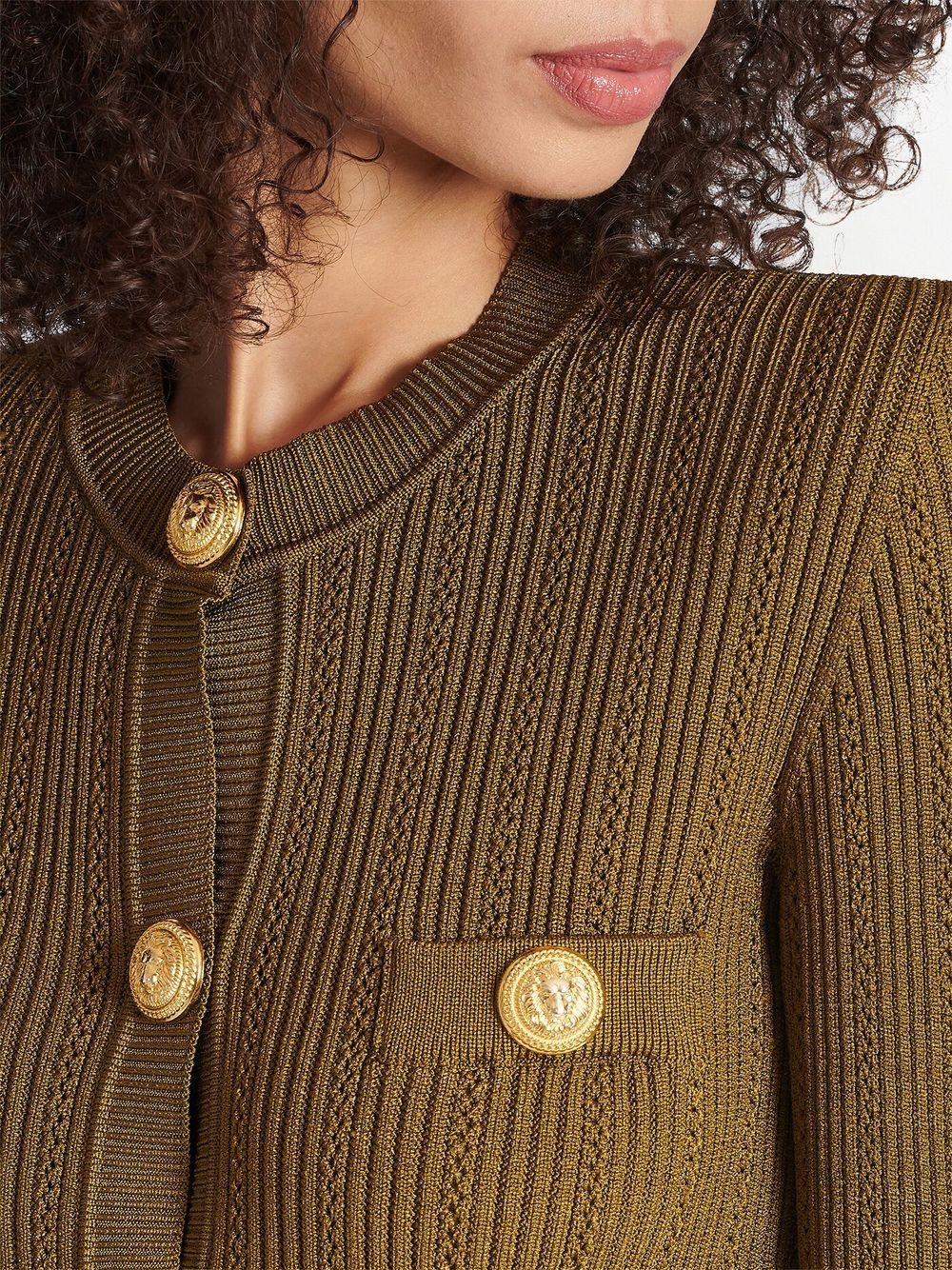 button-front knitted dress - 5