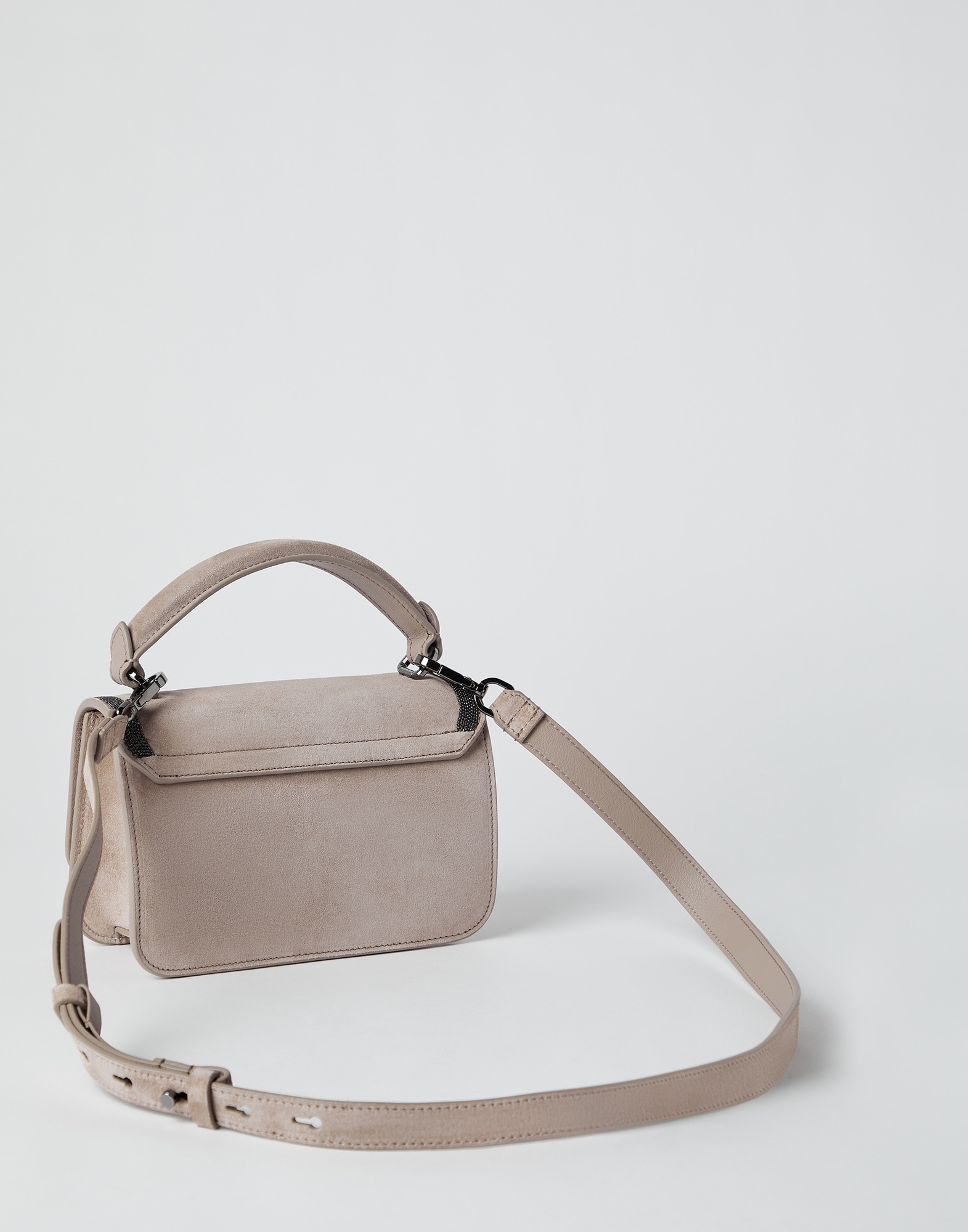 Suede bag with precious contour - 2