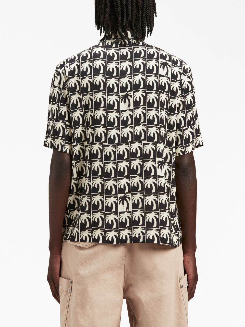palm-tree print bowling shirt - 5
