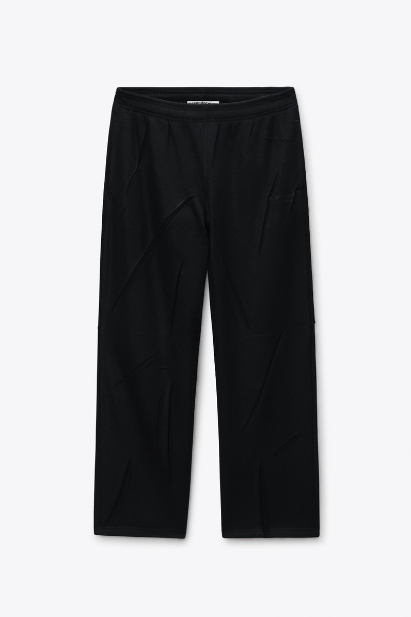 Black Creased Terry Oversized Sweatpant 1