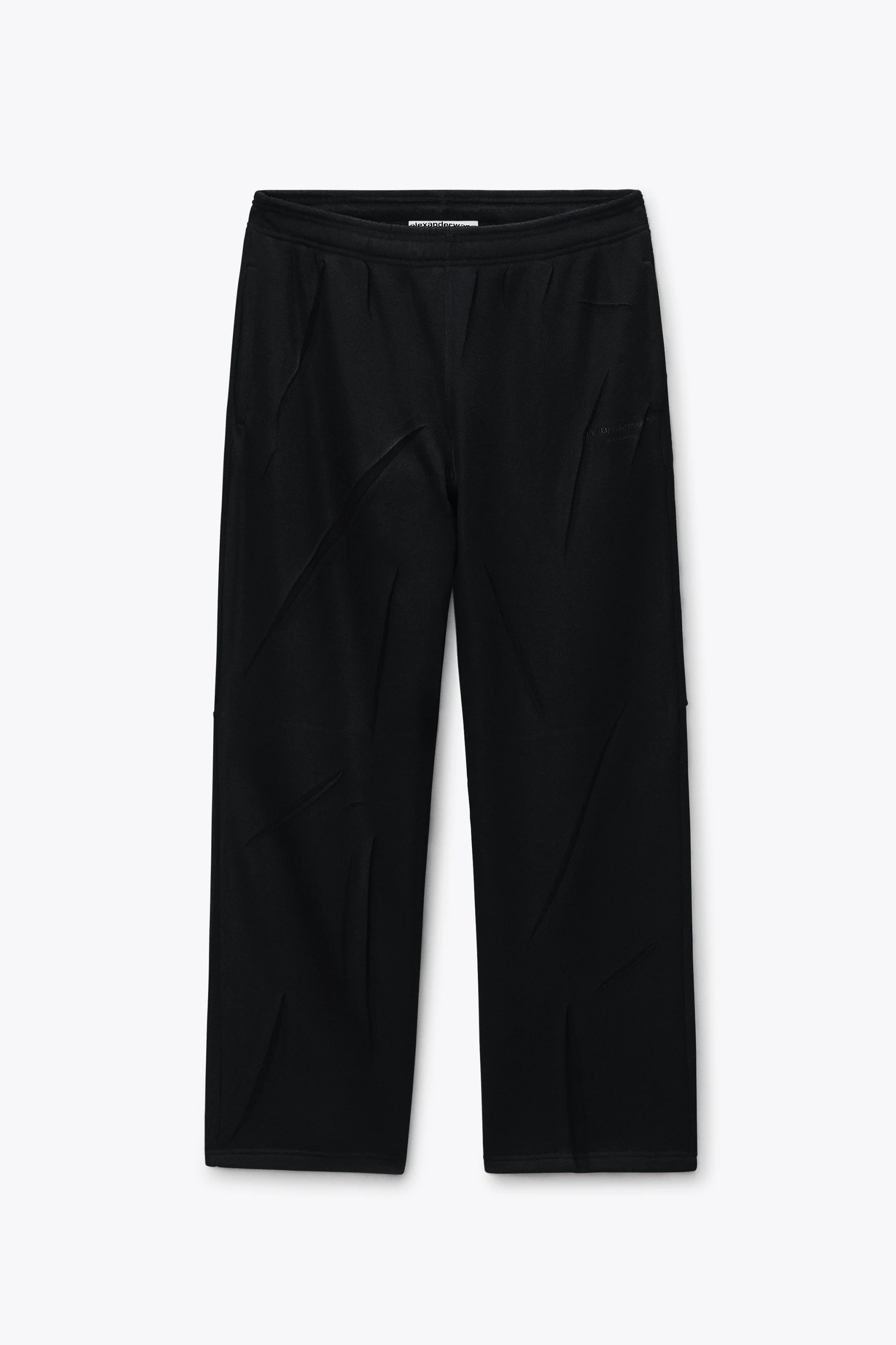 Black Creased Terry Oversized Sweatpant - 1