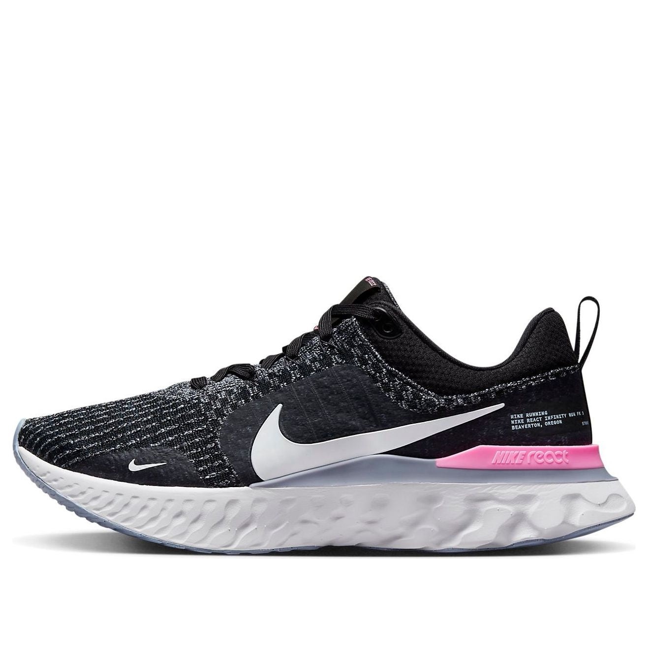 Nike React Infinity Run Flyknit 3 'Black Football Grey Pink' DZ3014-001 - 1