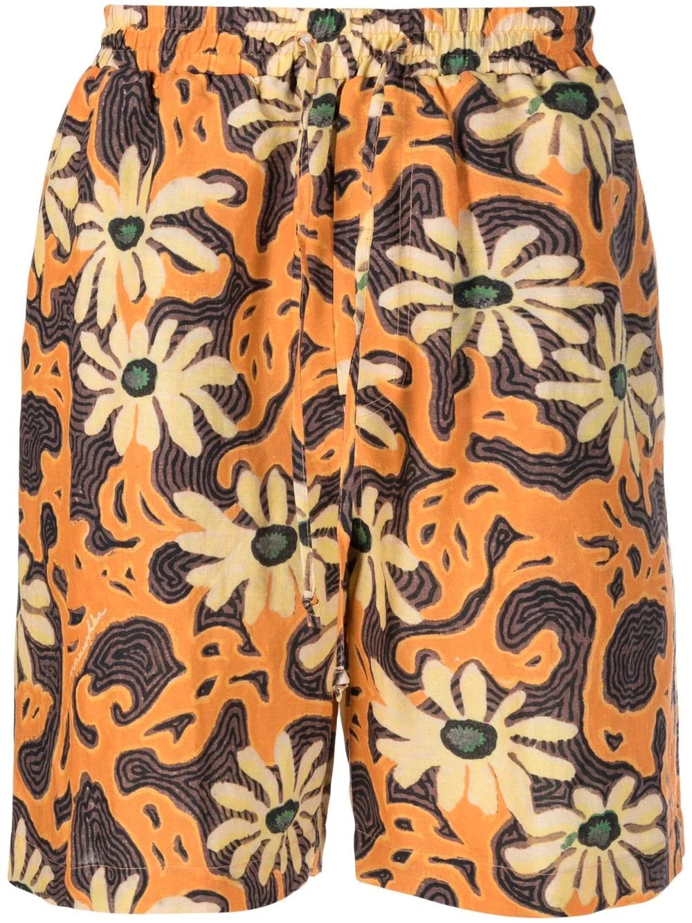 floral-print elasticated-waist Bermuda shorts - 1