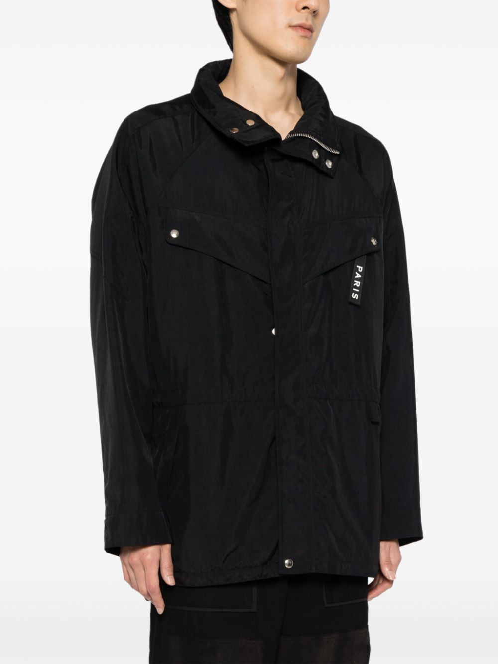 logo print parka jacket - 4
