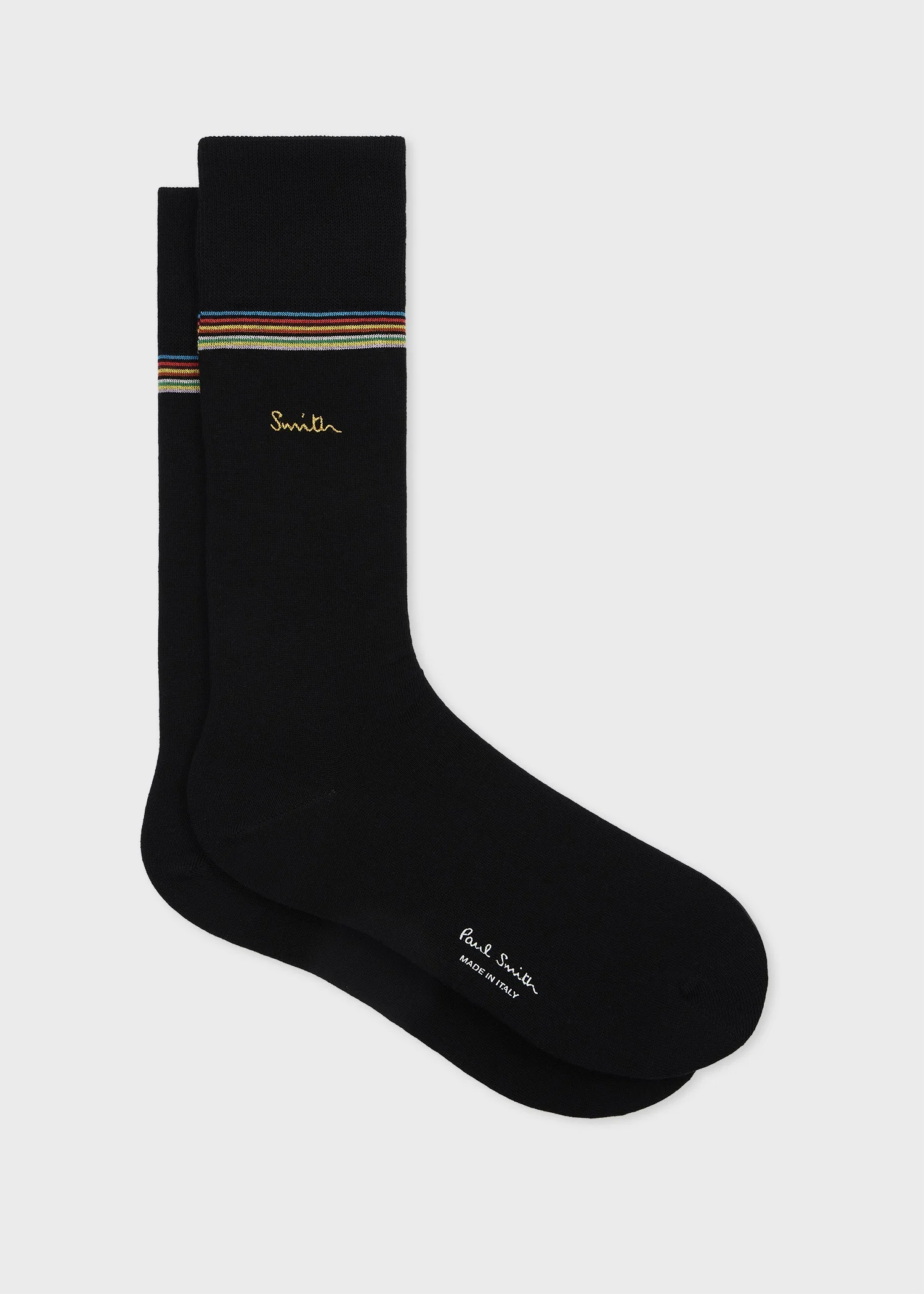 Black Gold Embroidered Logo Stripe Trim Cotton-Blend - 1