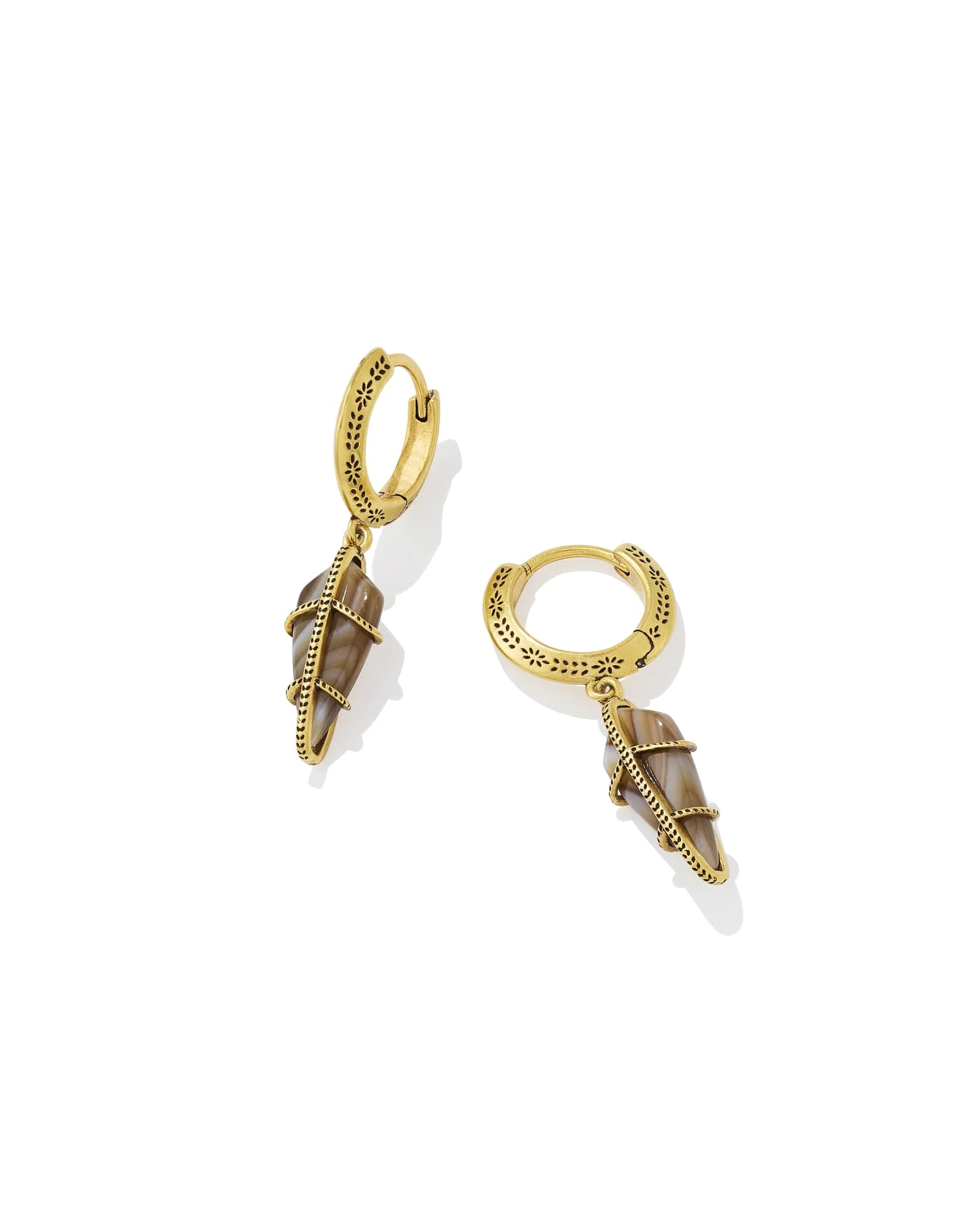 Trinity Vintage Gold Huggie Earrings - 1