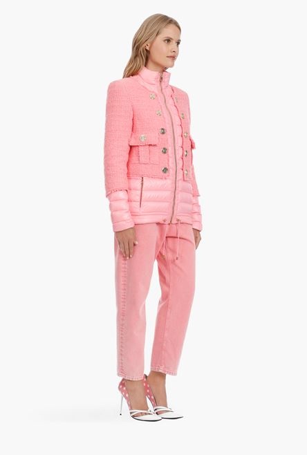 Pink down bi-material jacket - 7