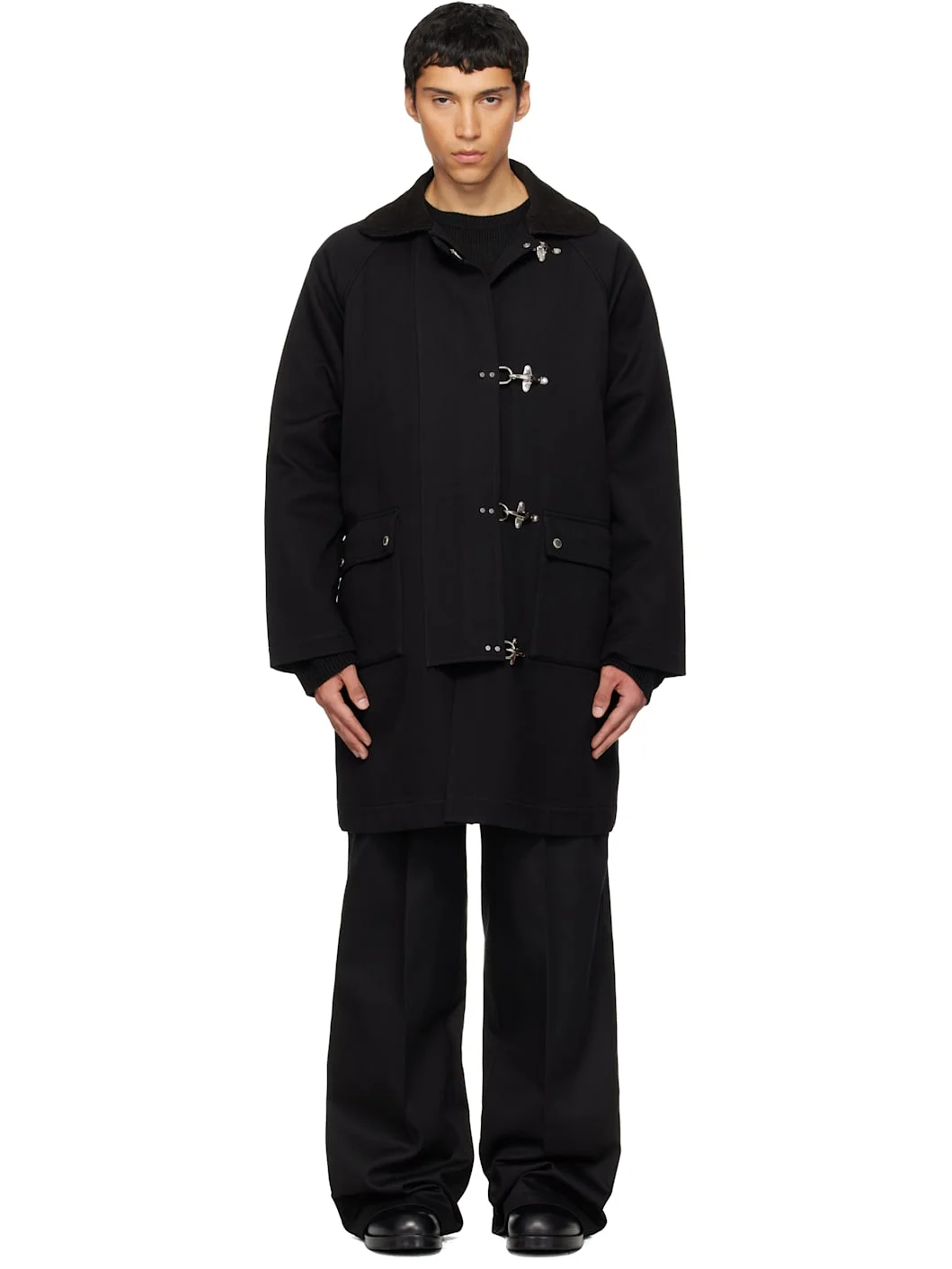 Black Fireman Coat - 1