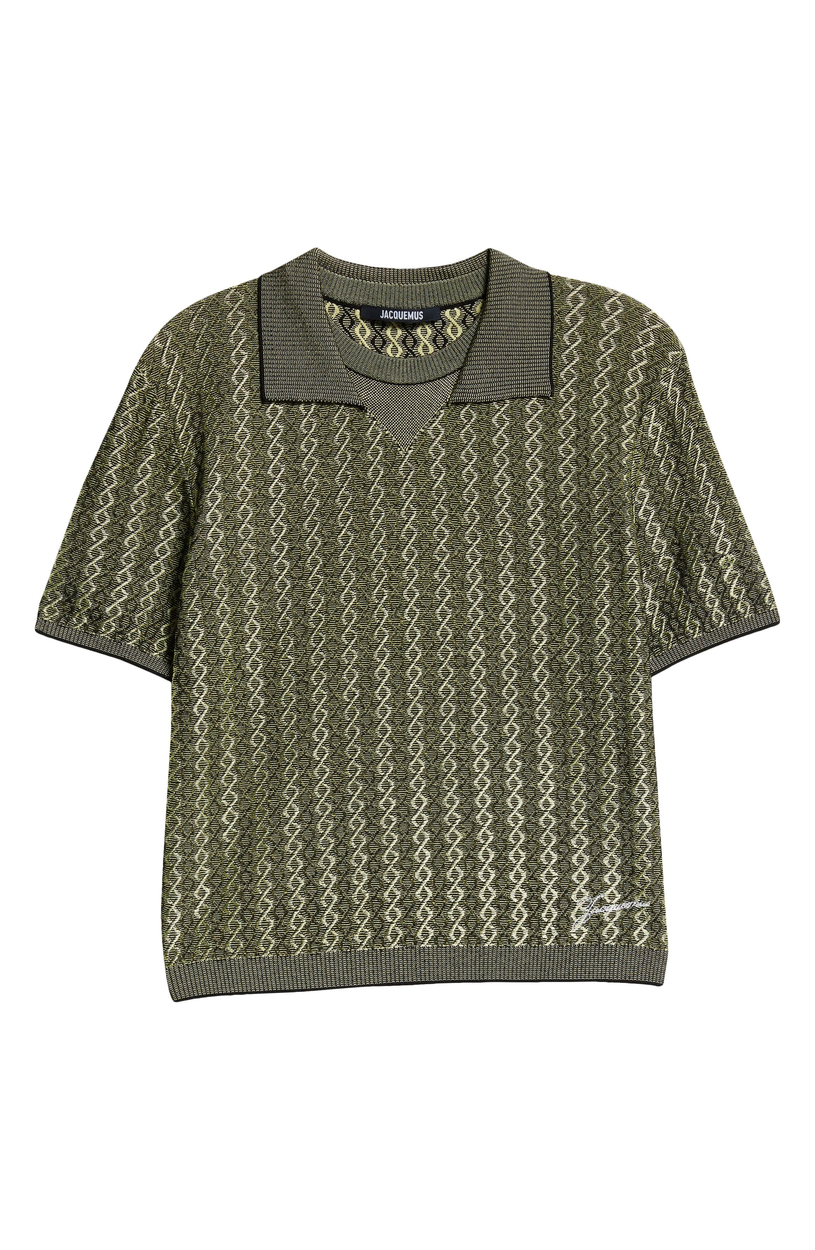 Jacquemus Le Polo Marino Polo in Green/Multi Black at Nordstrom - 6
