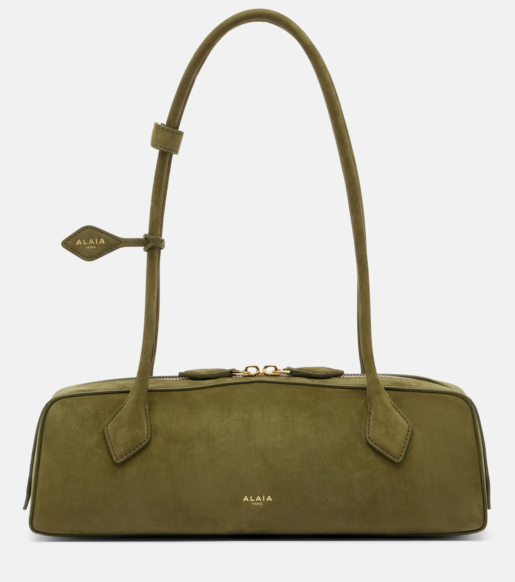 Le Teckel Medium suede shoulder bag - 1