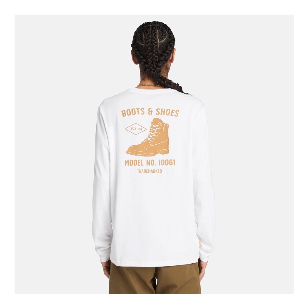 Timberland Shoe Logo Long Sleeves T-Shirt 'White Yellow' A29FC-100 - 3