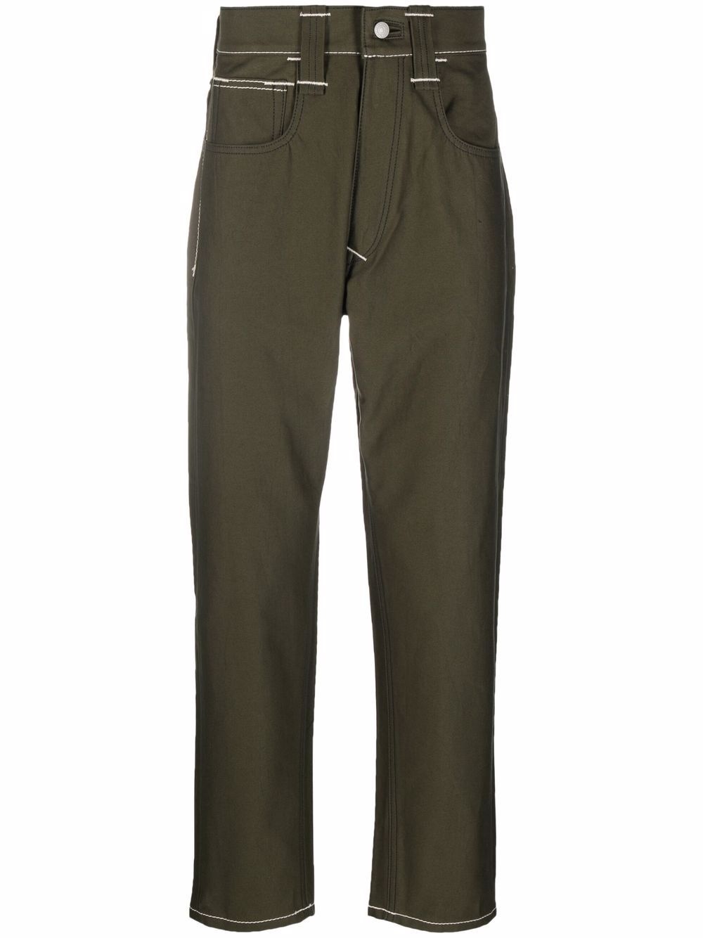 straight-leg cotton trousers - 1