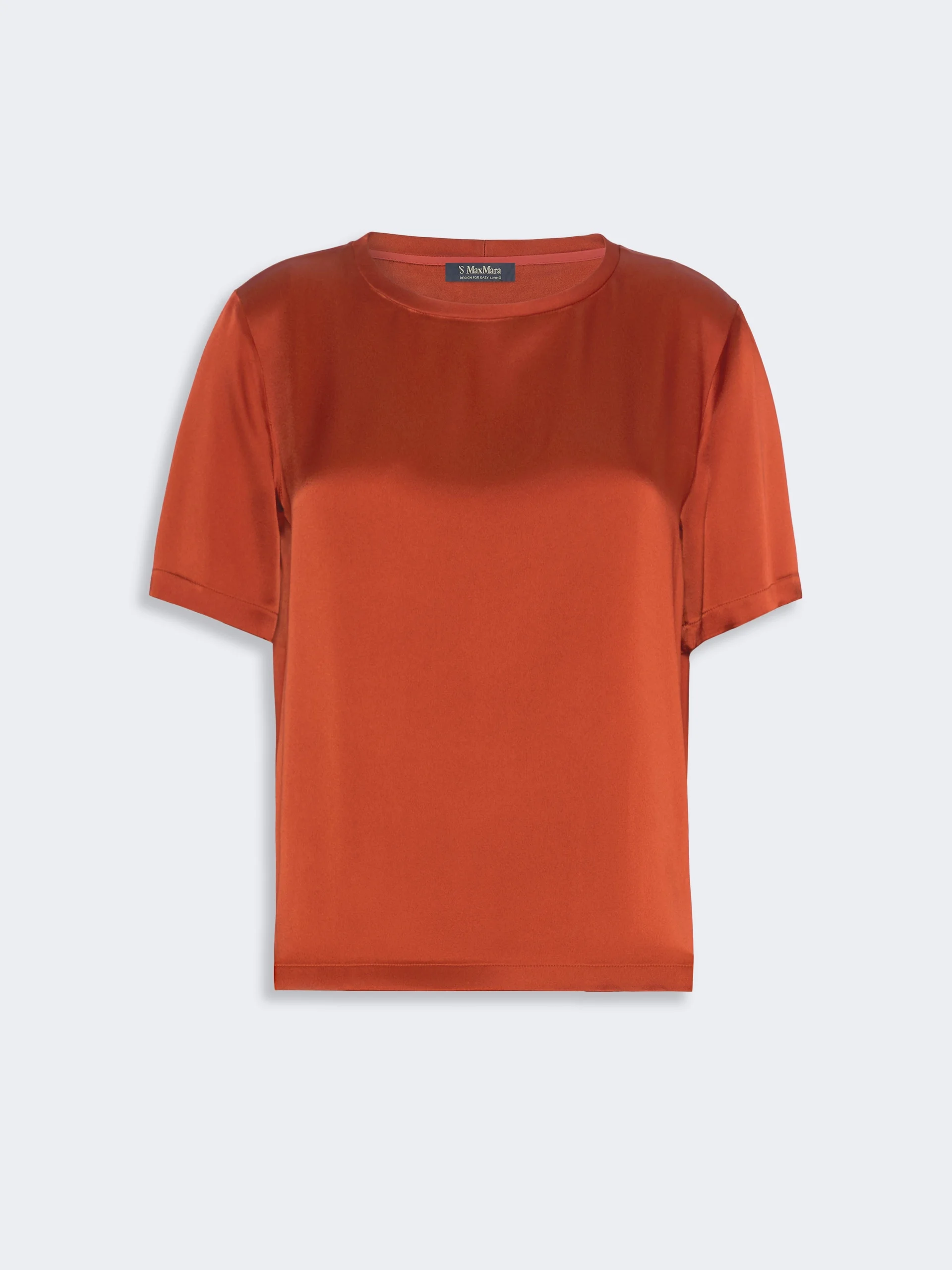 REBECCA Satin crew-neck blouse - ORANGE - 1