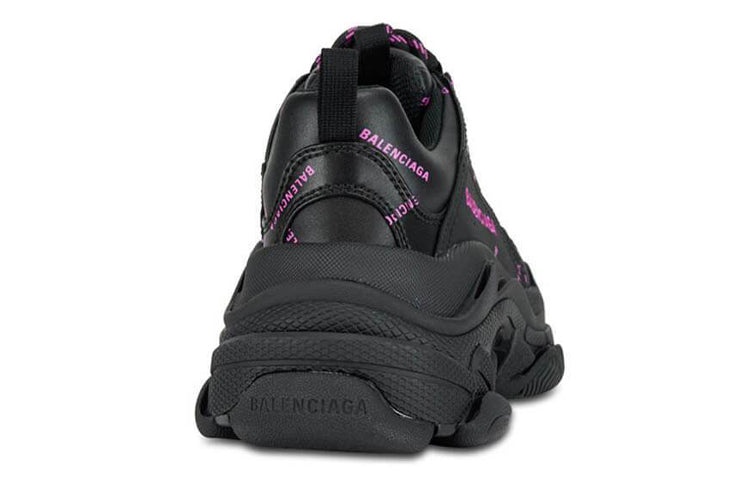 (WMNS) Balenciaga Triple S Sneaker 'All Over Logo - Black Pink' 524039W2FA11050 - 4