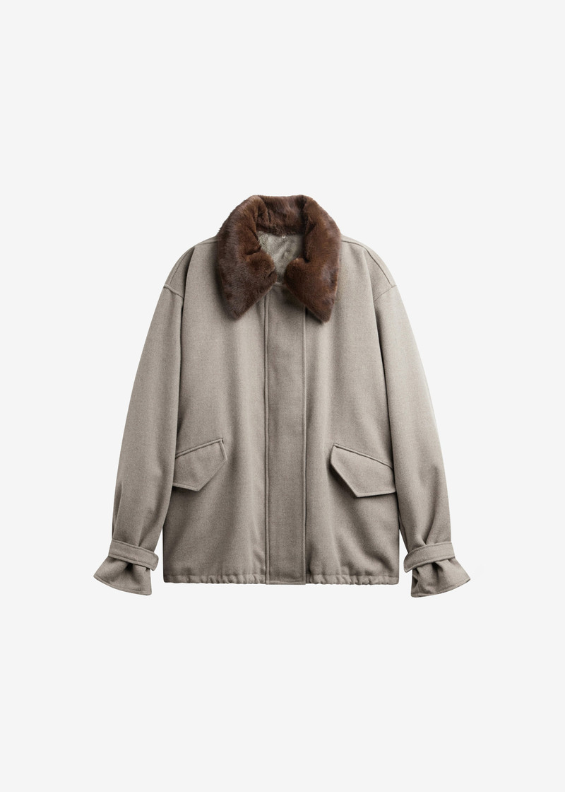 Hemavan Faux Fur Lined Jacket - Taupe 1