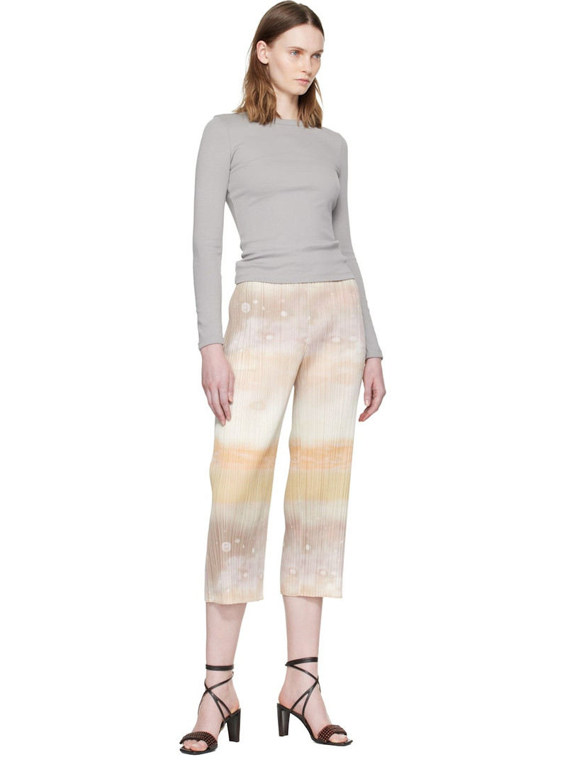 Pleats Please Issey Miyake Beige Sea Bubble Trousers outlook