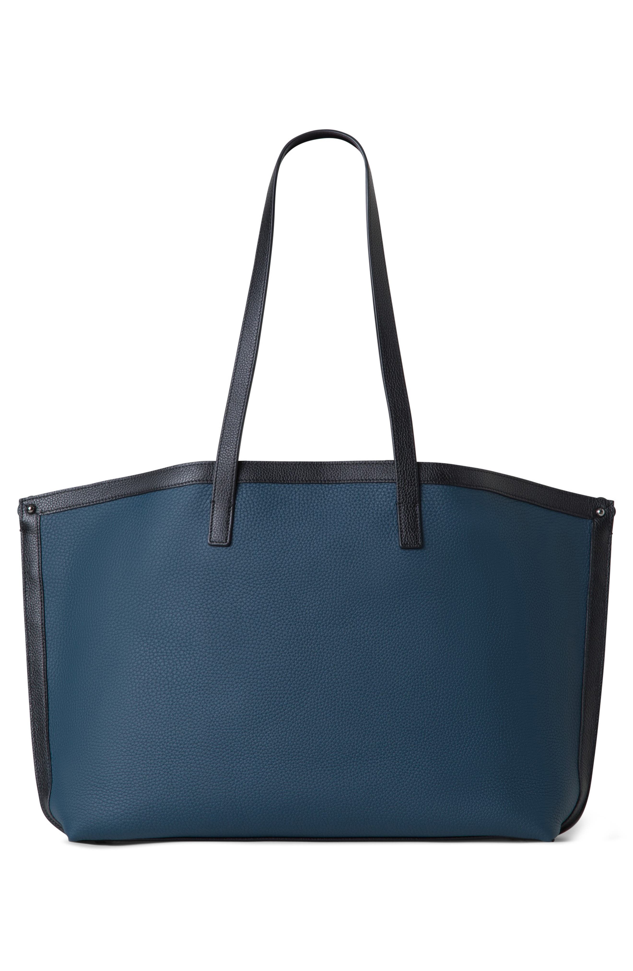 Akris Medium AI Colorblock Leather Tote in Pacific/Black at Nordstrom - 2