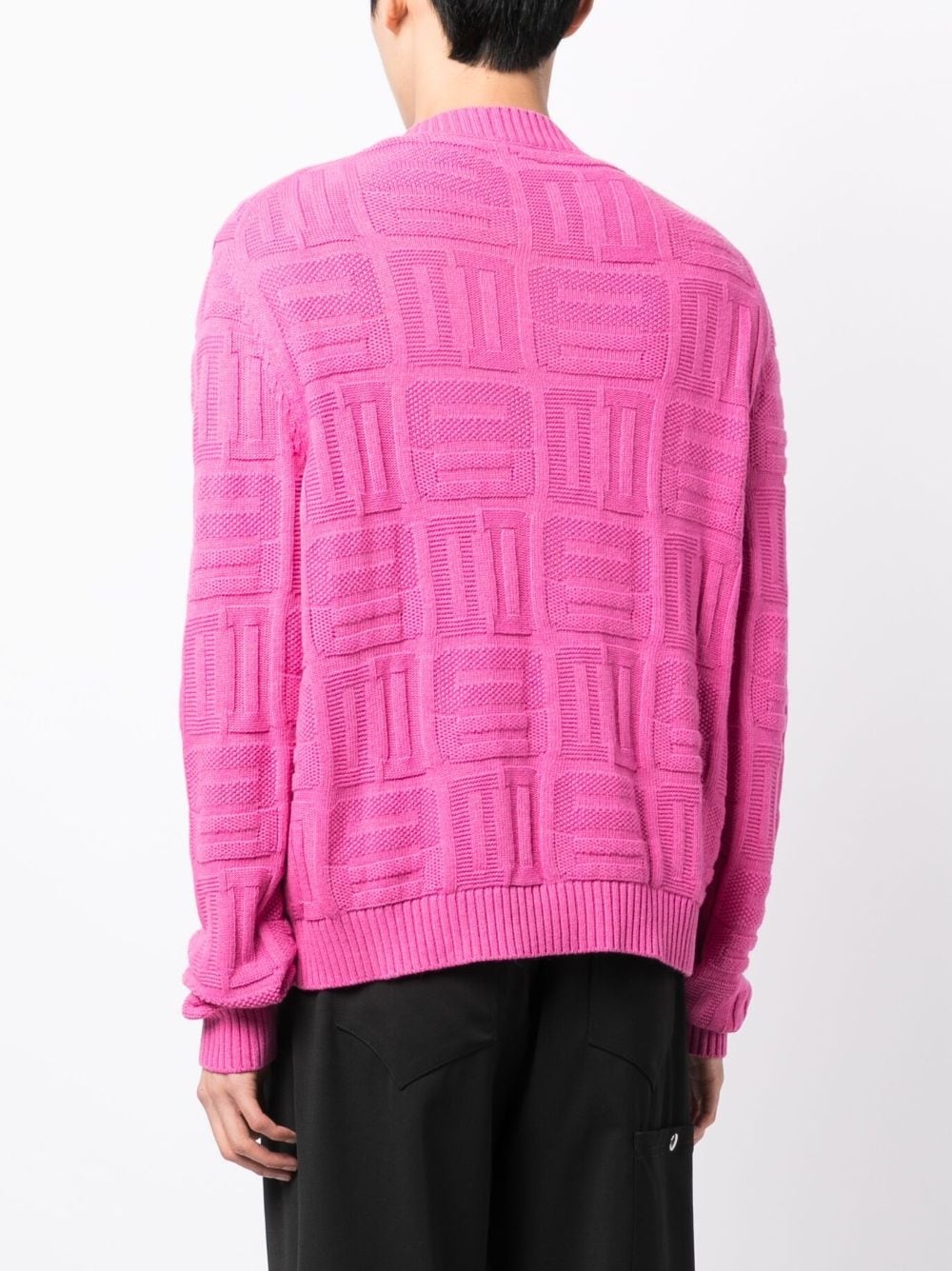 monogram-pattern knit cardigan - 4