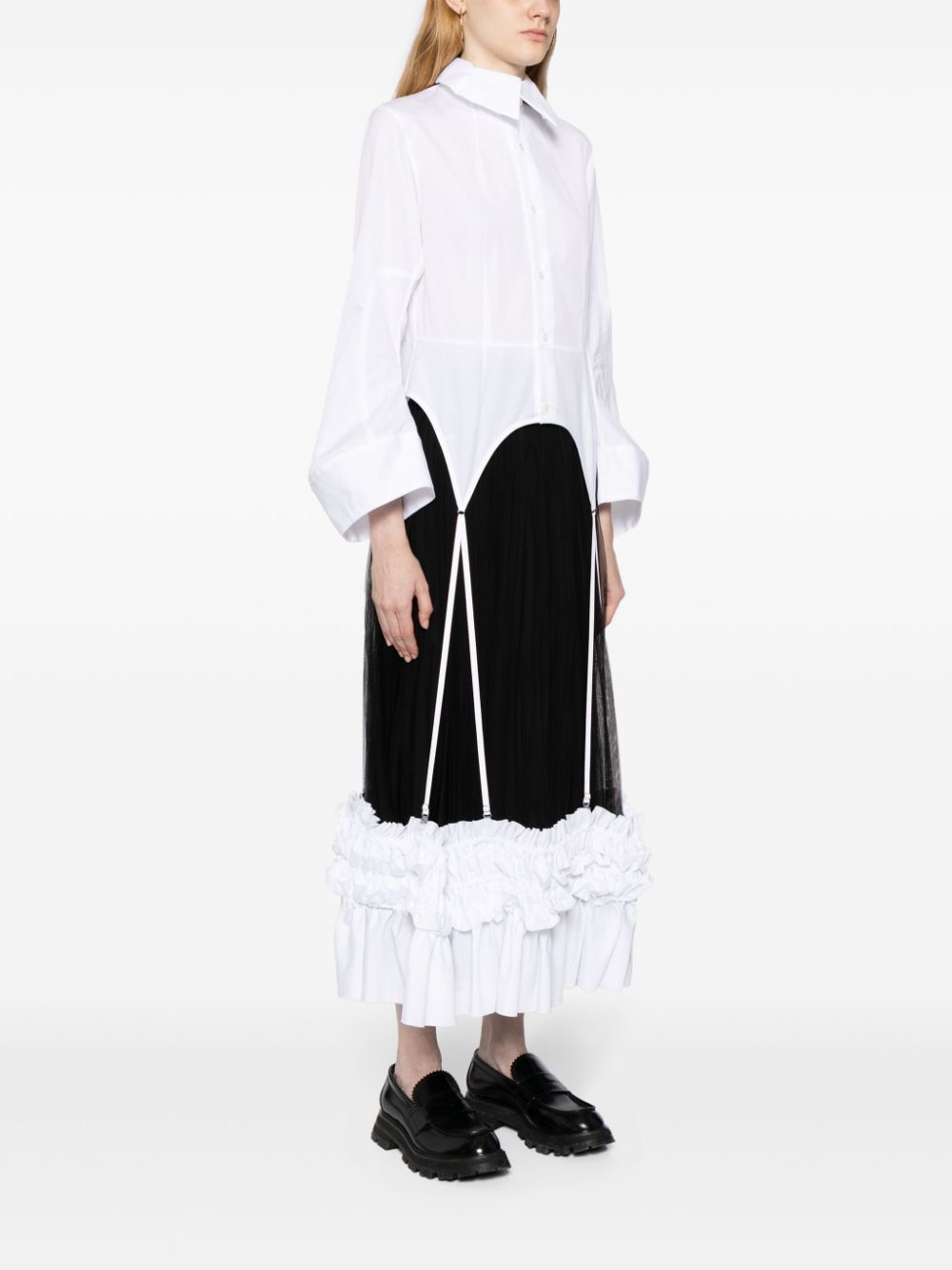 ruffled cotton garter shirt - 3