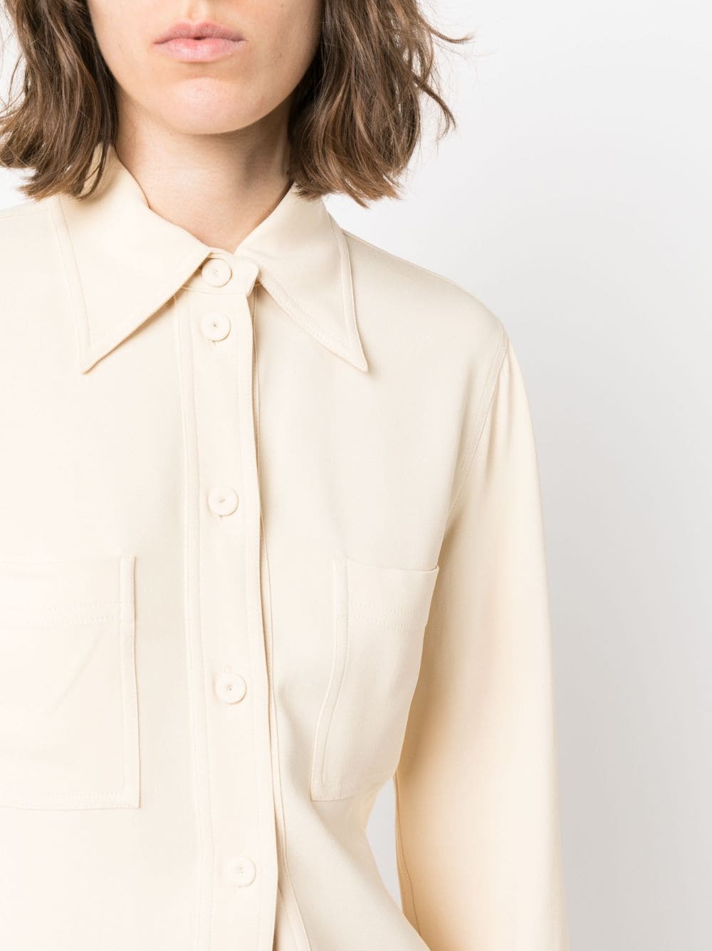 pointed-collar button-up shirt - 5