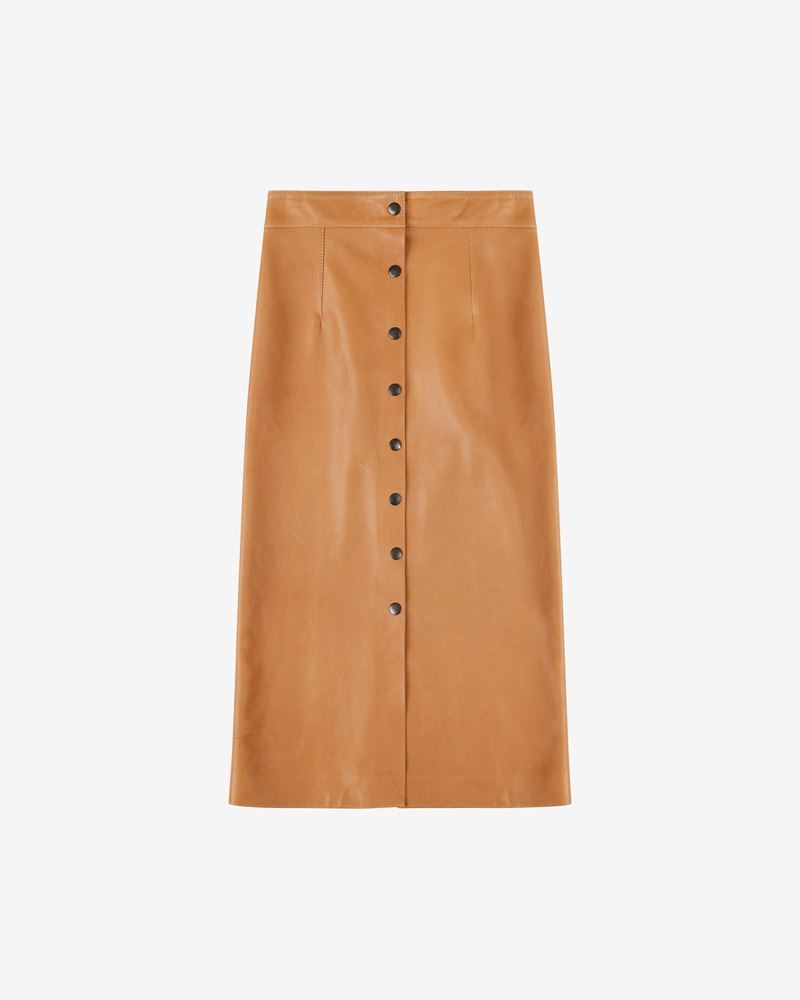 BLEHOR LEATHER MIDI SKIRT - 1