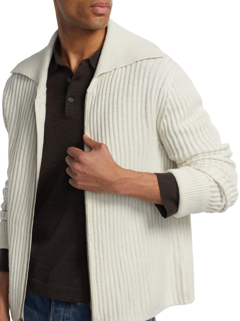Men's Geoff Stretch-Cashmere Full-Zip Jacket - Stucco 6